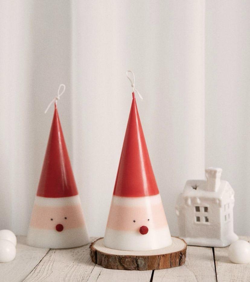 Santa Cone Candle